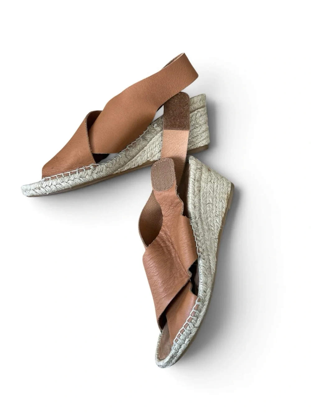 Maypol Tan Leather Espadrille Wedge Sandals EU 38 US 7.5–8 Spain